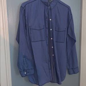 denim button up top